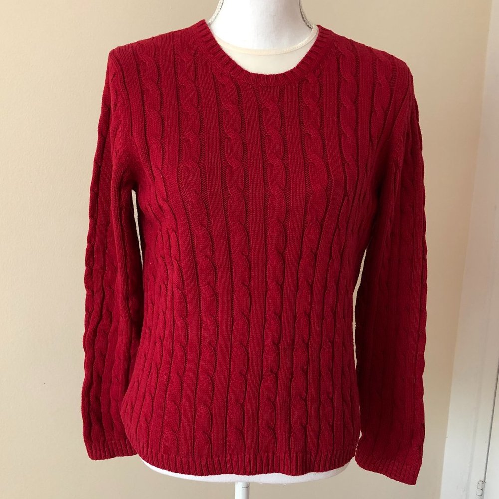 EMANUEL UNGARO 100% Cotton Cable Knit Sweater Top